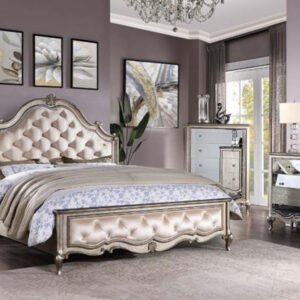 luxury bed ivory velvet