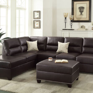 Sectional sofa in in Espresso Bonded Leather