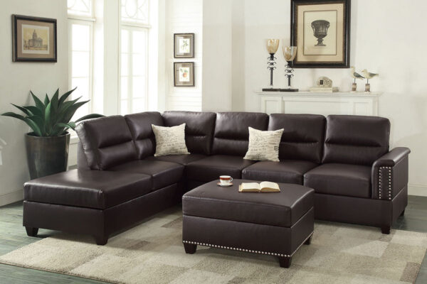 Sectional sofa in in Espresso Bonded Leather