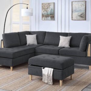 Charcoal 3-Piece Sectional