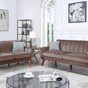 Light brown Sofa and Loveseat