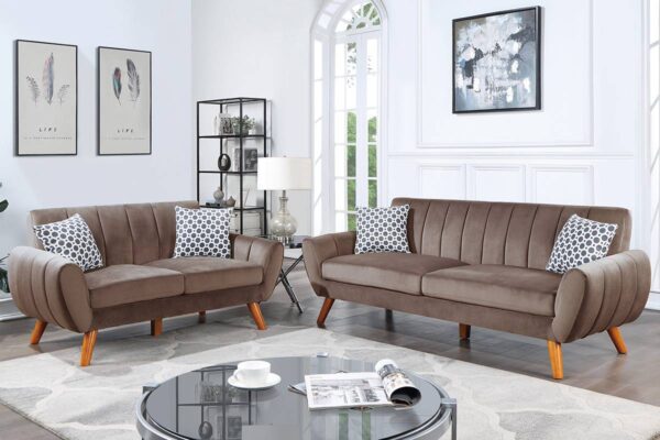 Light brown Sofa and Loveseat