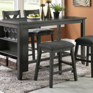 counter high dining table with chairs and stools