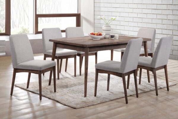 dining set, gray chairs