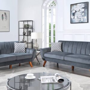 Dark Grey Sofa and Loveseat