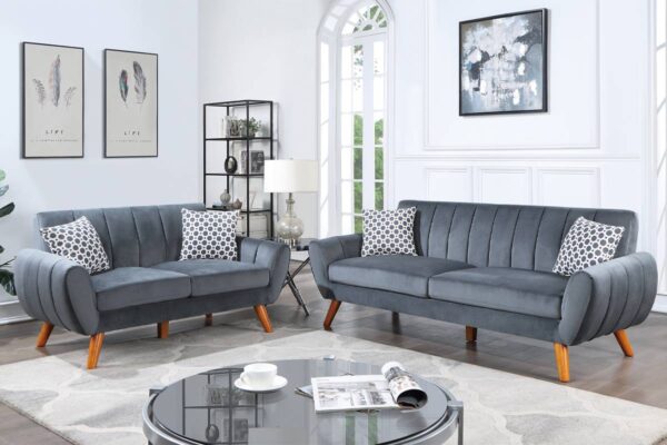 Dark Grey Sofa and Loveseat