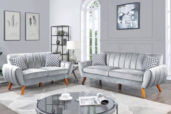 Dark Grey Sofa and Loveseat