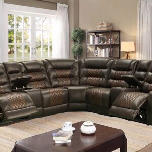 Reclining Sectional, Two-tone, living room.