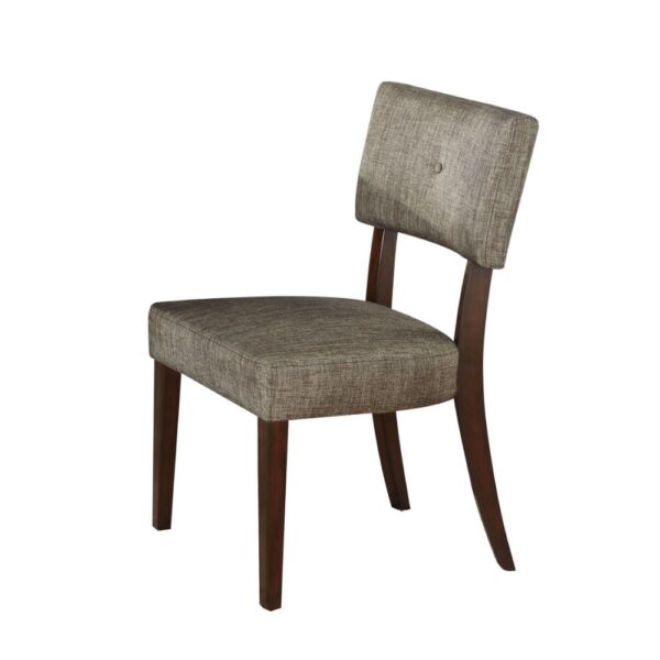 Drake SIDE CHAIR (SET-2) Gray Fabric & Espresso Finish