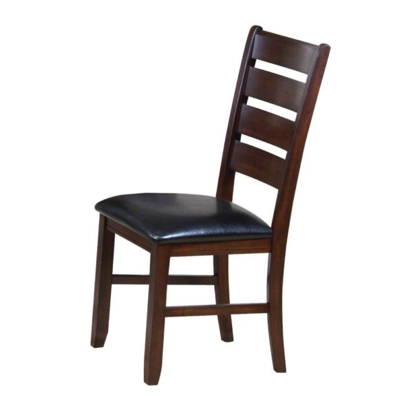 Urbana SIDE CHAIR (SET-2) Black PU & Cherry Finish