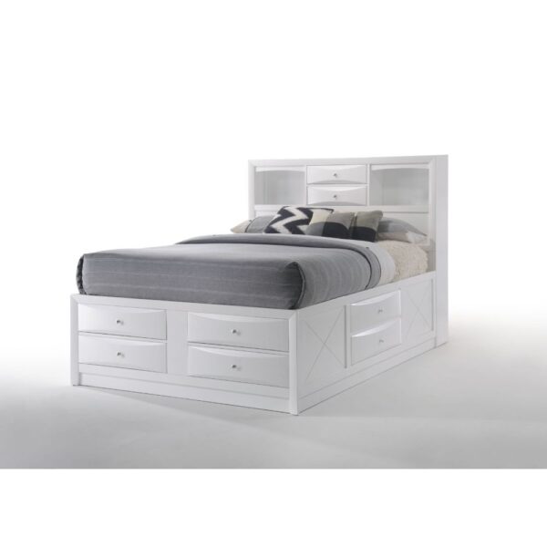 BED WITH STORAGE White Finish