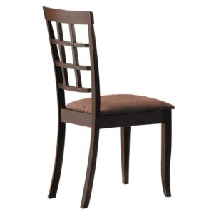 Cardiff SIDE CHAIR (SET-2) Dark Brown Microfiber & Espresso Finish