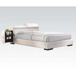 Manjot QUEEN BED White PU