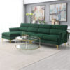 Esher L-Shape Sectional Sofa Couch Green