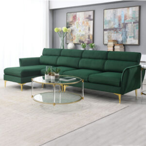 Esher L-Shape Sectional Sofa Couch Green