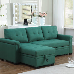 Peel Green Reversible Sectional Sofa with Storage