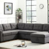 u shaped sectional in dark gray