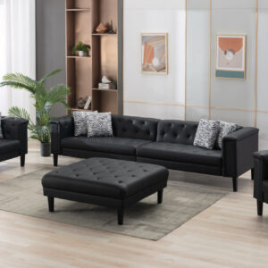 living room set in vegan leather