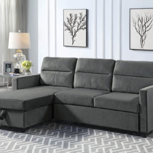 sectional in velvet fabric ( dark gray )