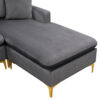 Yvoire L-Shape Elegant Sectional Sofa Gray