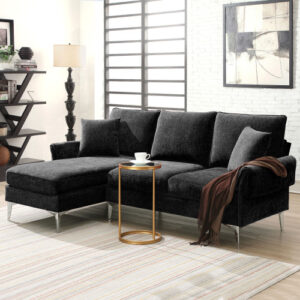 Margate Black Convertible Sectional Sofa