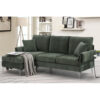 Margate Green Convertible Sectional Sofa in Chenille Fabric