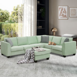 Manarola L-Shape Sectional Sofa Green