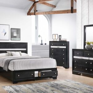 Bedroom Set, King Size bedroom, in Black wood finish