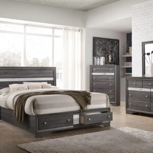 5-piece kingsize bedroom, grey bedroom set,