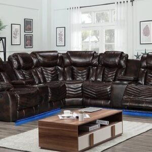 Sectional sofa in brown