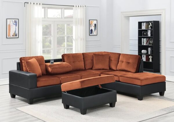 brown sectional. livingroom sofa, big size sofa