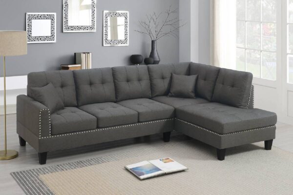 Modern sectional, 2-pc with accent pillows ,living room