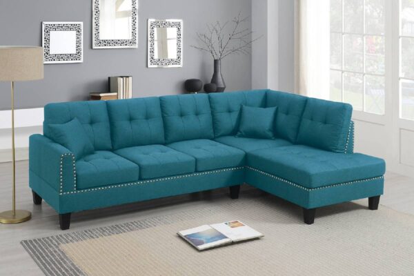 Modern Sectional, 2-piece, living room, Azure