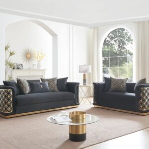 Elegant tufted sofa, 2-piece, living room