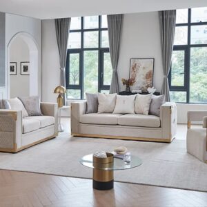 Plush fabric upholstery. Living room, Furniture