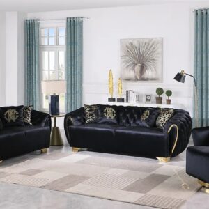 Tufted 3-piece sofa, loveseat and swivel chair