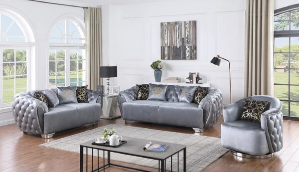 Tufted 2-piece sofa set. furniture. modern style.two tone