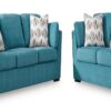 Teal Sofa and loveseat