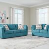 Teal Polyester, sofa set