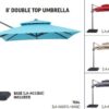 8 FT SQUARE UMBRELLA W/ DOUBLE TOP + 37" LARGE BASE