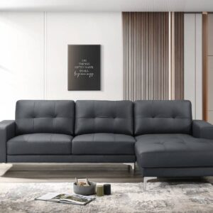 modern sectional, contemporary, modern style, full leather