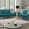 Teal, couch, 2-piece, sofa set