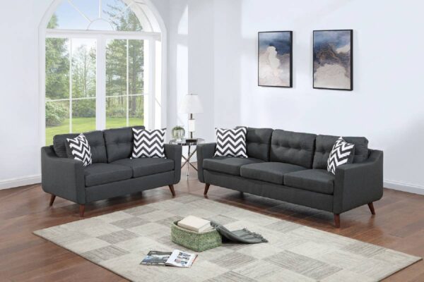 Black, sofa set, elegant