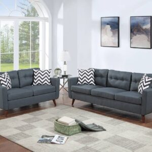 Blue Gray Sofa Set, furniture ,2-Piece