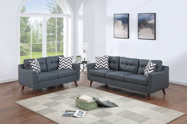 Blue Gray Sofa Set, furniture ,2-Piece