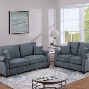 Stylish Corduroy Sofa Loveseat Set