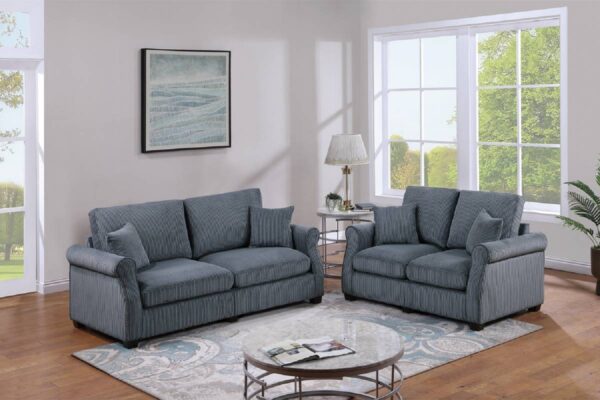 Stylish Corduroy Sofa Loveseat Set