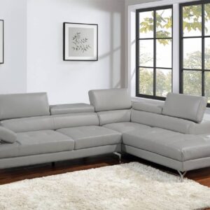 Light Gray faux leather sectional sofa