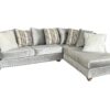 silver sectional, chaise, 2-piece, modern style