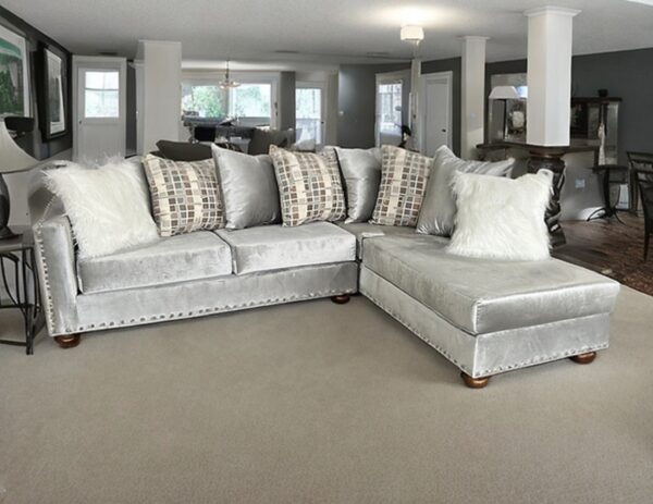 Silver Velvet SectionaL